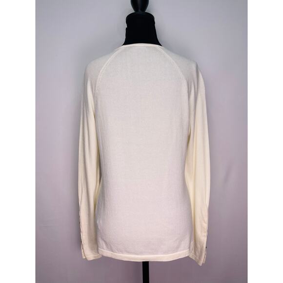 J. McLaughlin Ivory Long Sleeve Button Cuff Top Size S - Picture 2 of 10